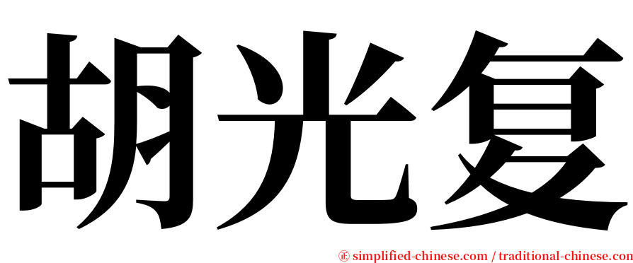 胡光复 serif font