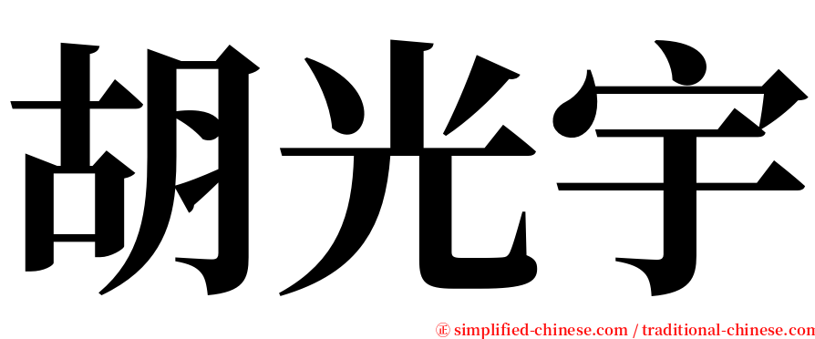 胡光宇 serif font