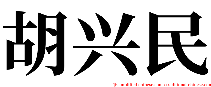 胡兴民 serif font