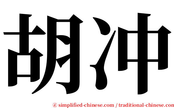 胡冲 serif font