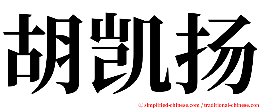 胡凯扬 serif font