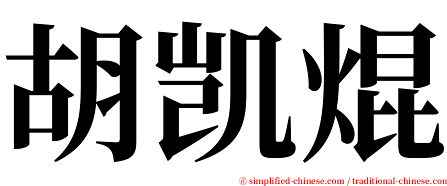 胡凯焜 serif font