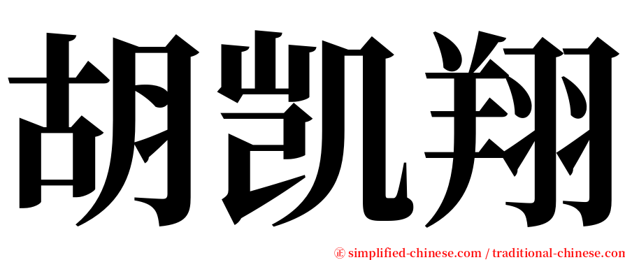 胡凯翔 serif font