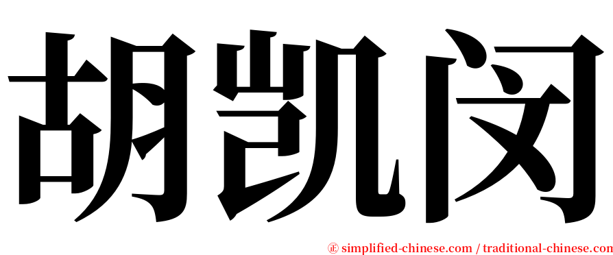 胡凯闵 serif font