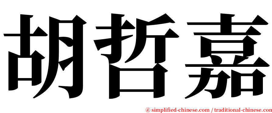 胡哲嘉 serif font