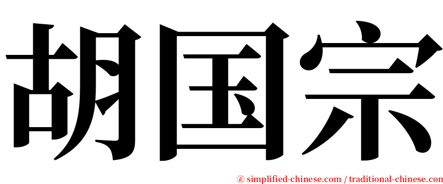 胡国宗 serif font