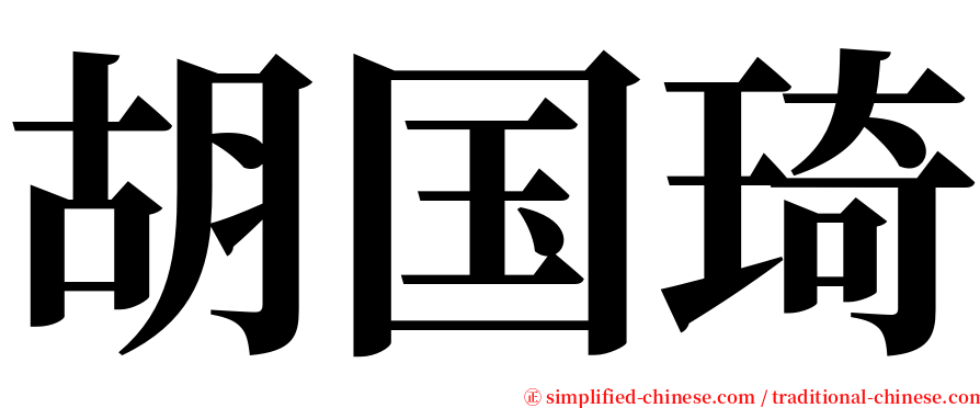 胡国琦 serif font