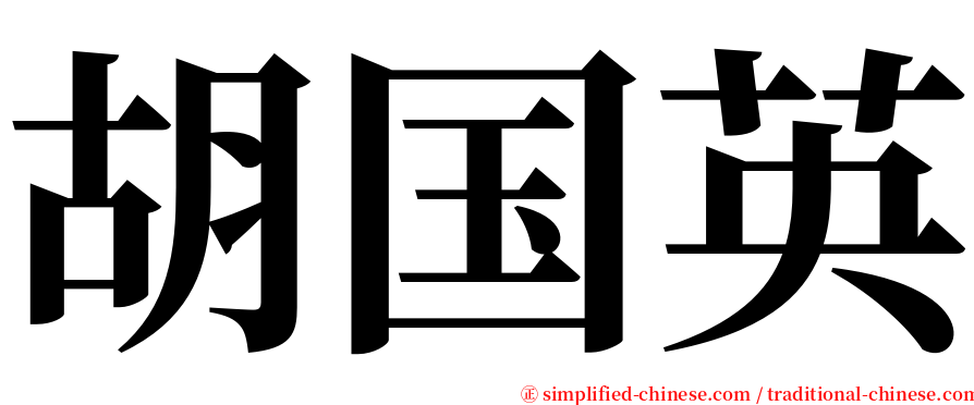 胡国英 serif font