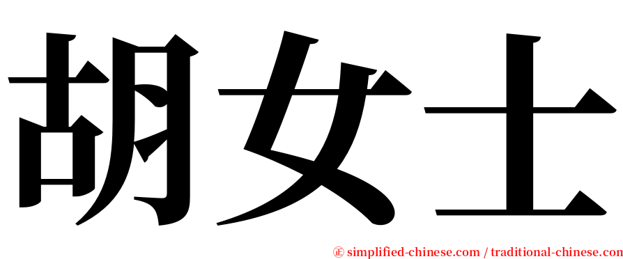 胡女士 serif font