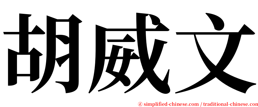 胡威文 serif font