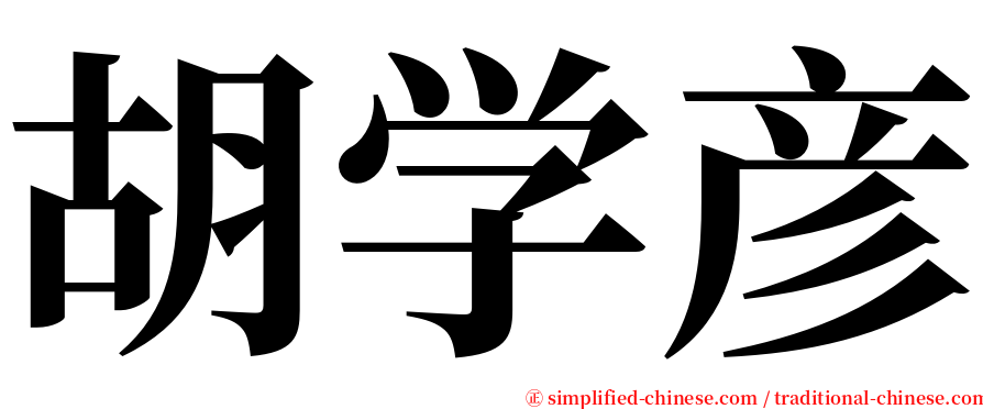 胡学彦 serif font