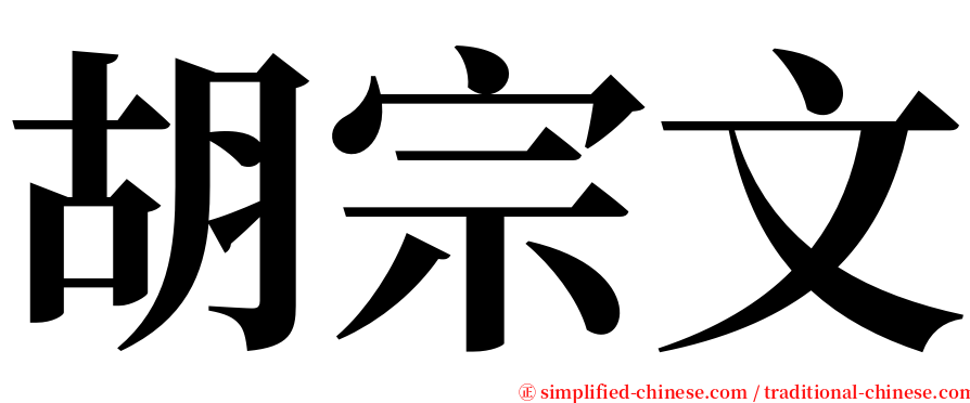 胡宗文 serif font
