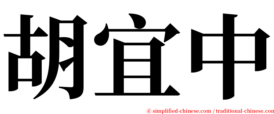 胡宜中 serif font