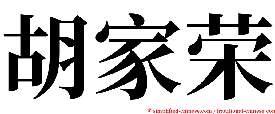 胡家荣 serif font
