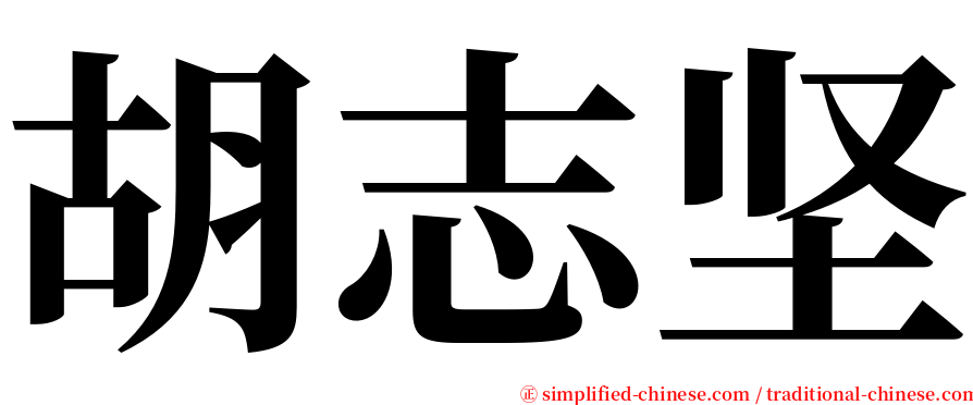 胡志坚 serif font