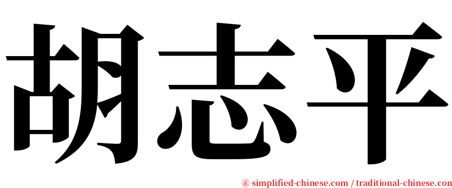 胡志平 serif font