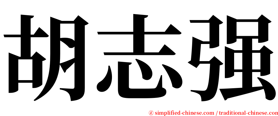 胡志强 serif font