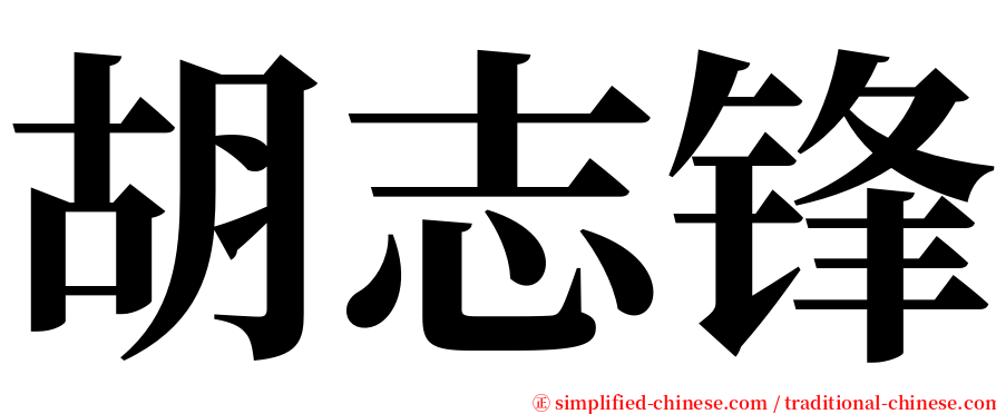 胡志锋 serif font