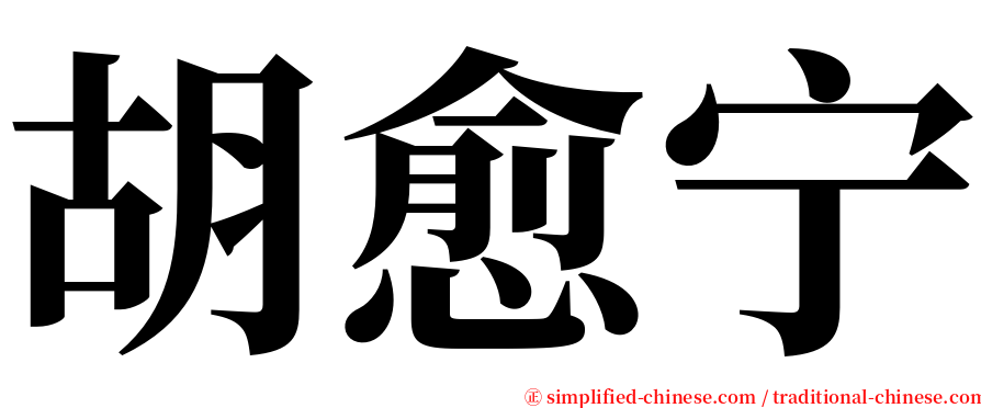 胡愈宁 serif font