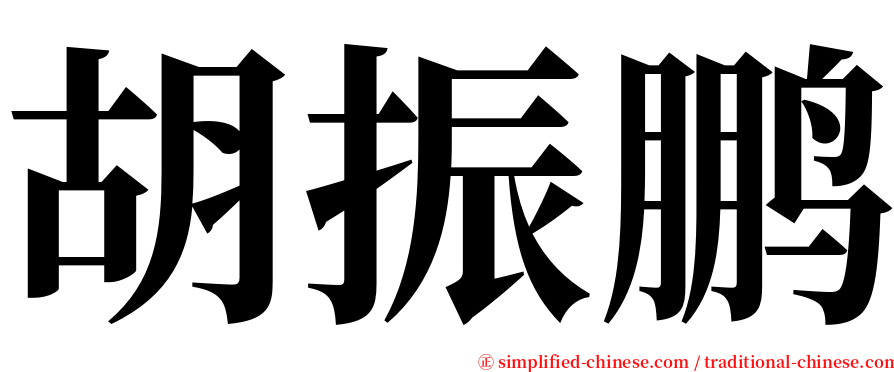 胡振鹏 serif font