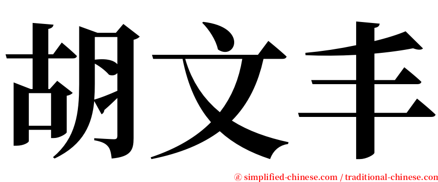 胡文丰 serif font