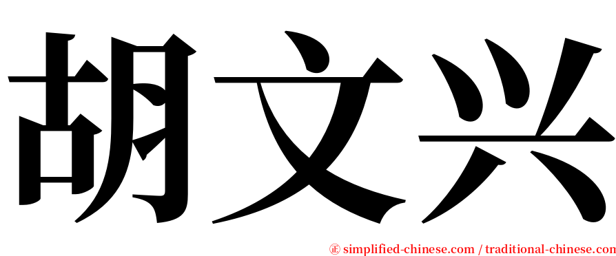 胡文兴 serif font