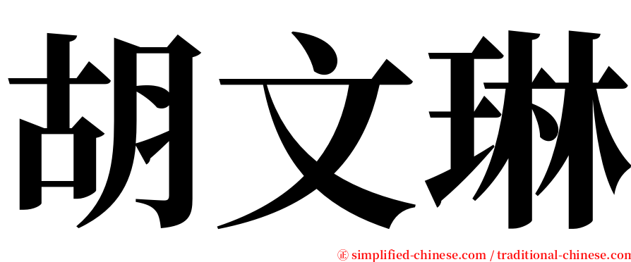 胡文琳 serif font