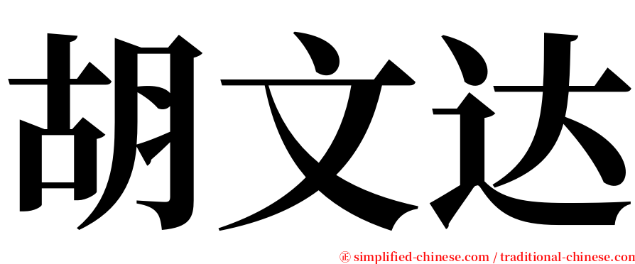 胡文达 serif font