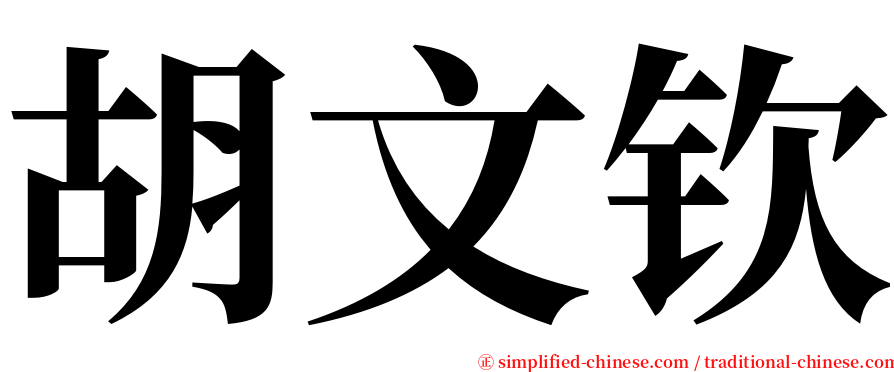 胡文钦 serif font