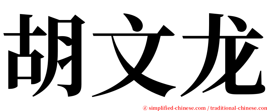 胡文龙 serif font