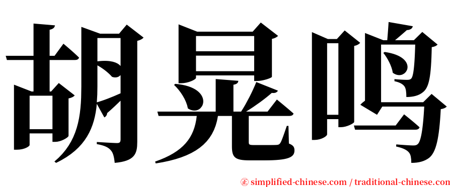 胡晃鸣 serif font
