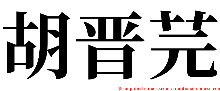 胡晋芫 serif font