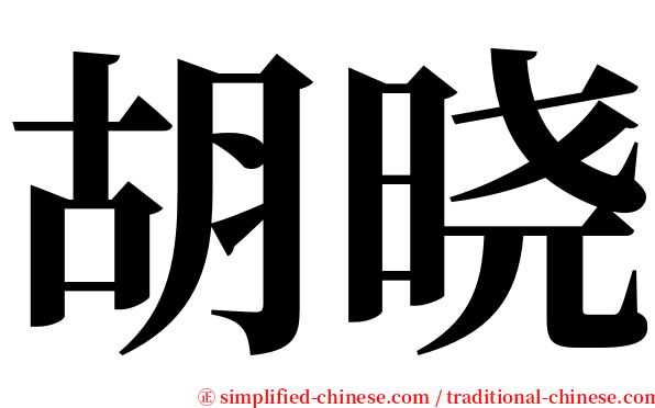 胡晓 serif font