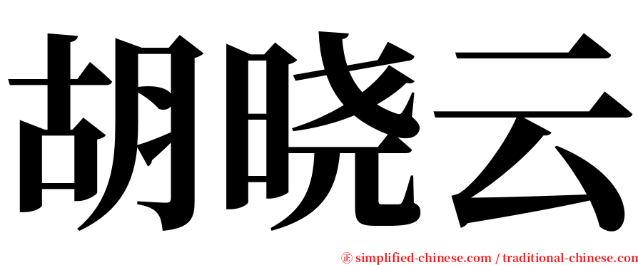 胡晓云 serif font