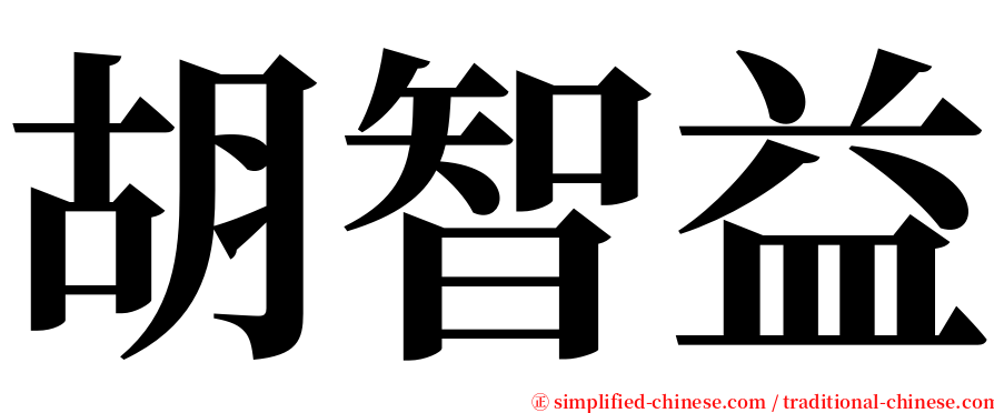 胡智益 serif font