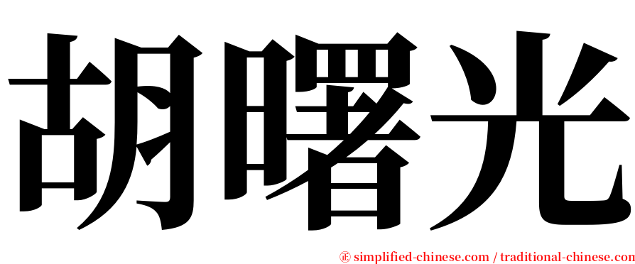 胡曙光 serif font