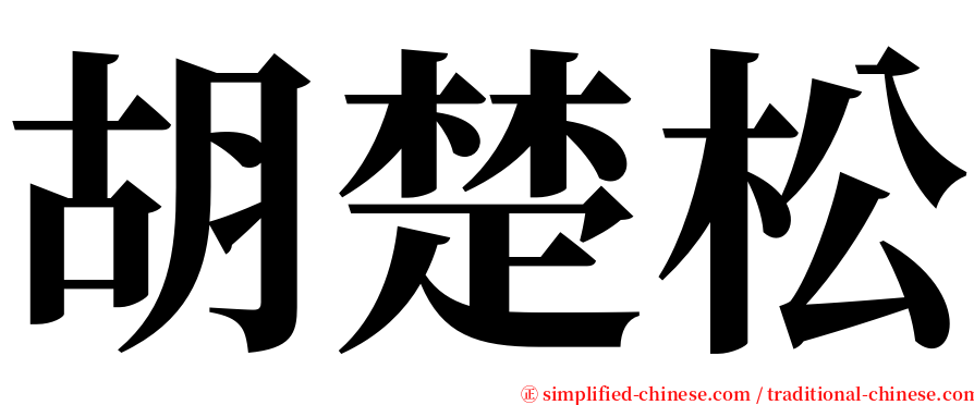 胡楚松 serif font
