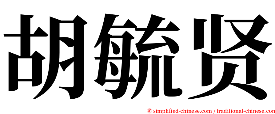 胡毓贤 serif font