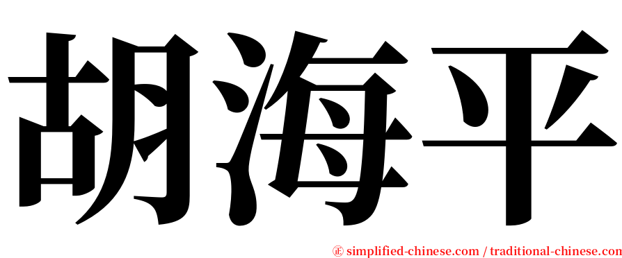 胡海平 serif font