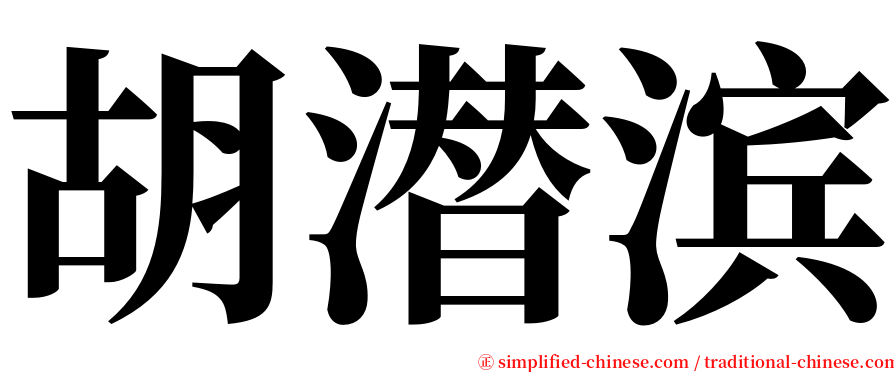 胡潜滨 serif font