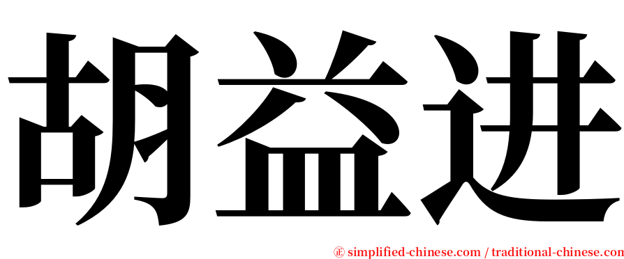 胡益进 serif font