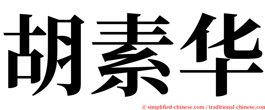 胡素华 serif font