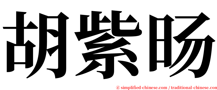 胡紫旸 serif font