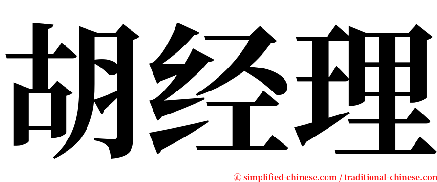 胡经理 serif font