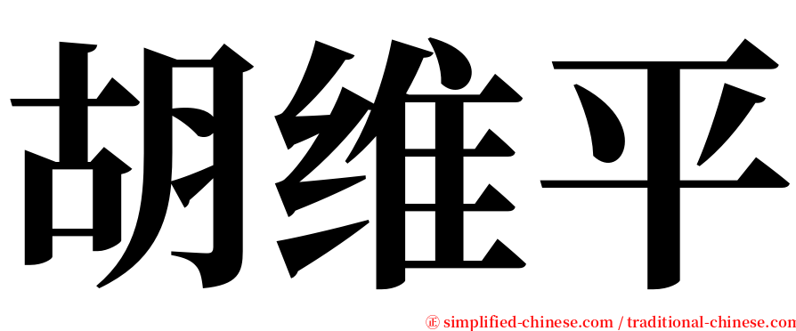 胡维平 serif font