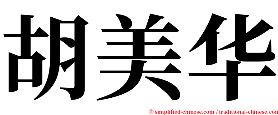 胡美华 serif font