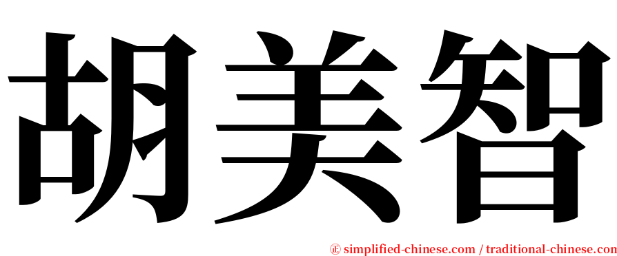 胡美智 serif font