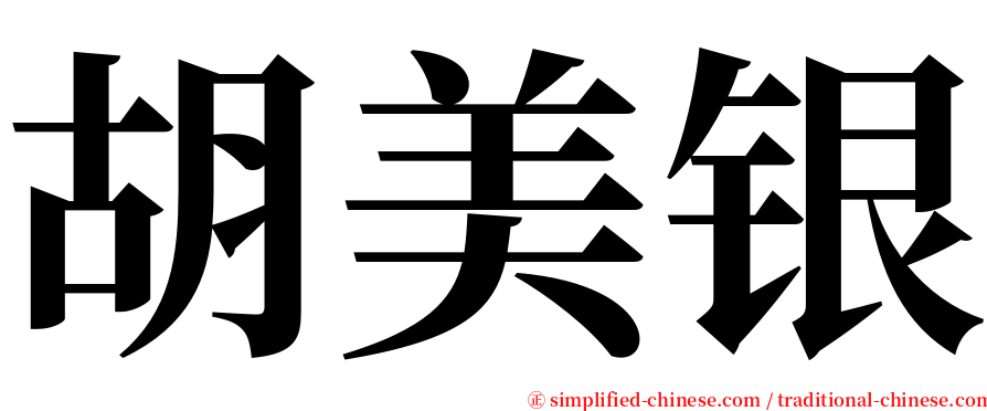 胡美银 serif font