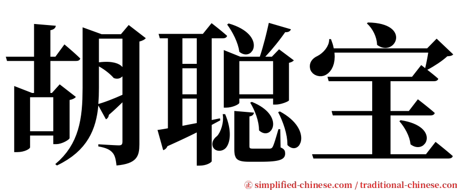 胡聪宝 serif font