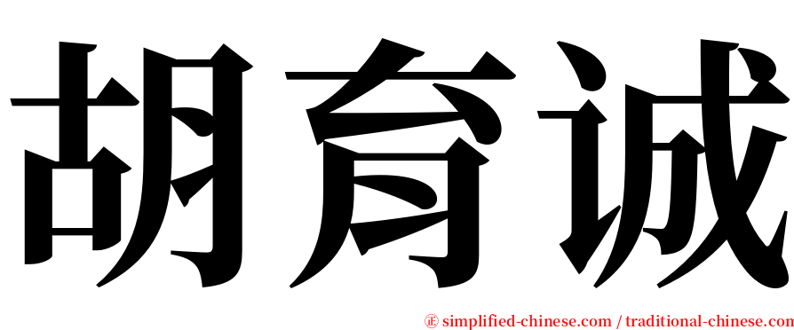 胡育诚 serif font